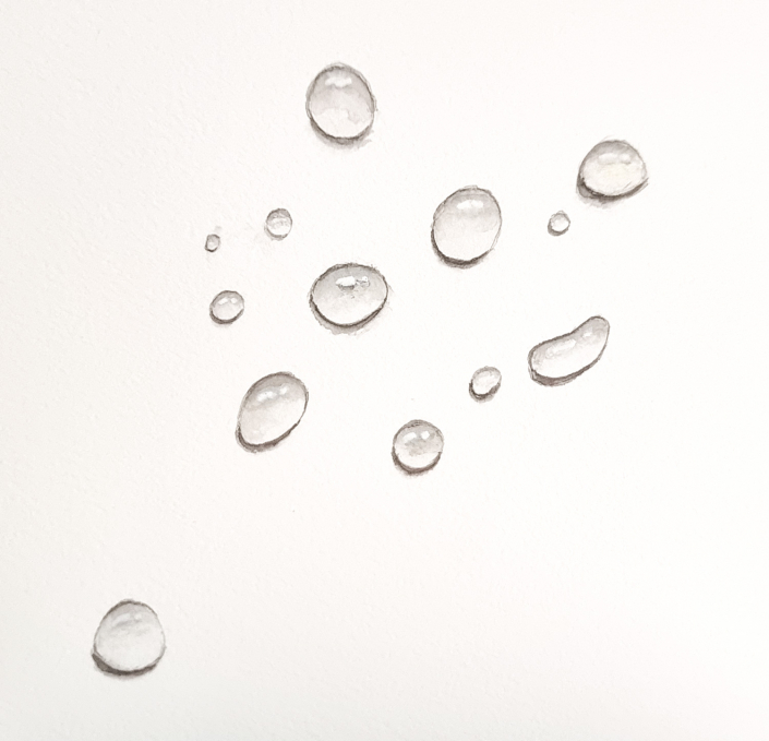 Wassertropfen mit Aquarell Wassertropfen mit Aquarell