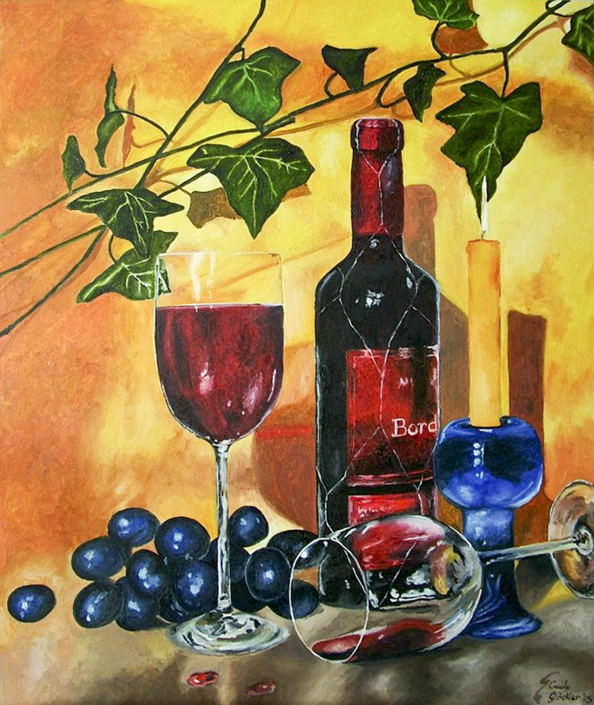 Ein Stillleben mit Öl auf Leinwand Ein Stillleben mit Öl auf Leinwand