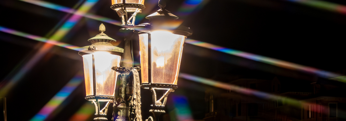 Sternfilter in Venedig bei Nacht