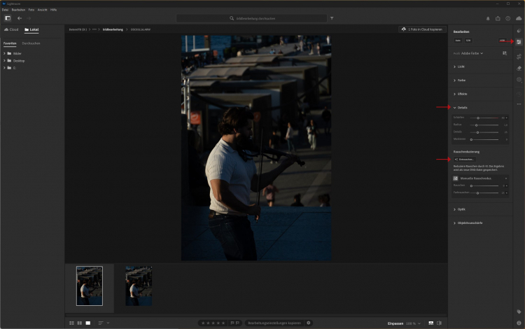 Bildbearbeitung in Lightroom - Bild entrauschen