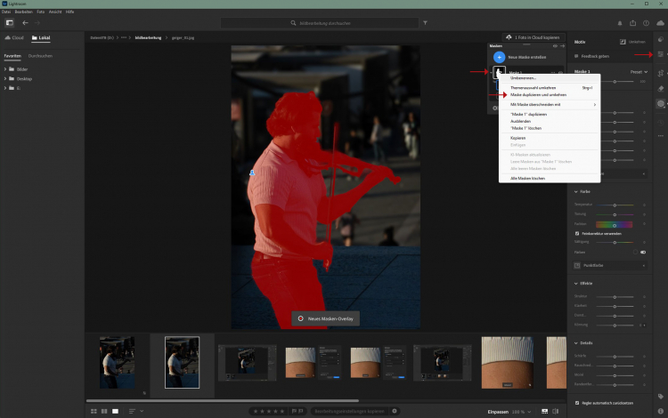 Bildbearbeitung in Lightroom - Maskierung umkehren