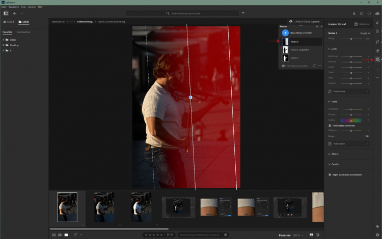 Bildbearbeitung in Lightroom - Lineare Maskierung